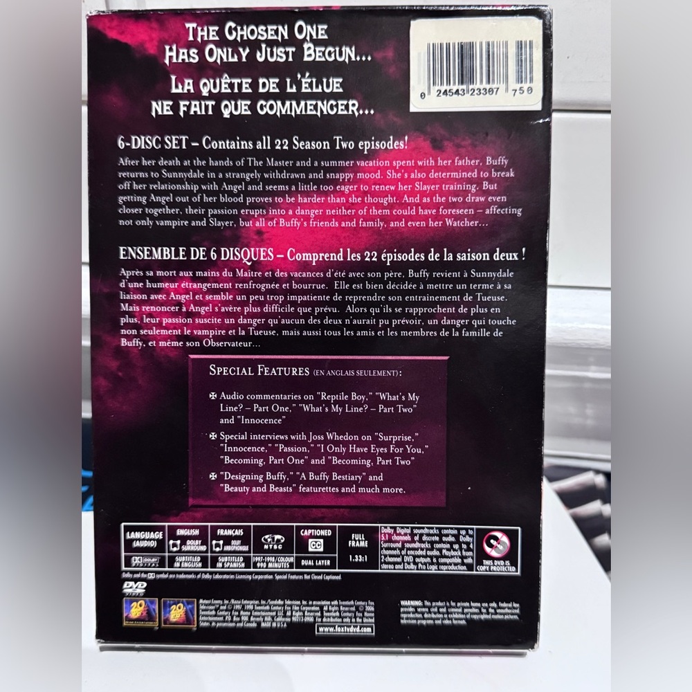 🩸✨ Buffy the Vampire Slayer – Season Two (DVD) High School Drama Meets Demons - Picture 15 of 16